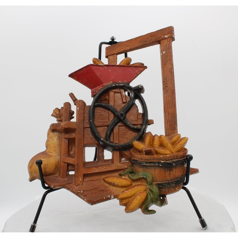 Vintage Homco Cast Metal Corn Sheller Wall Plaque‎ 1978